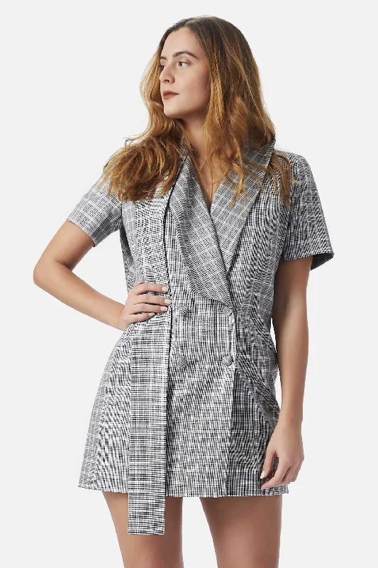 Gingham Blazer Dress - Tiyi Women's High-End Blazer