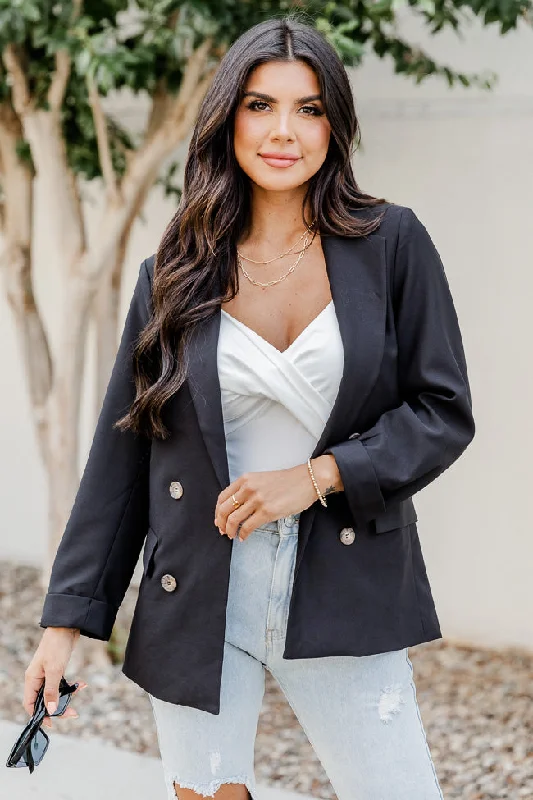 Girl Boss Black Blazer   FINAL SALE Women's Short Blazer