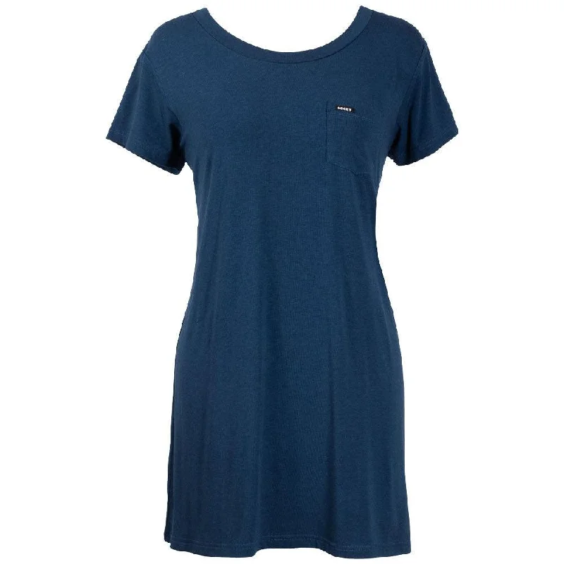 Sayulita T-Shirt Dress - Navy Graphic T-Shirt Round Neck Polyester