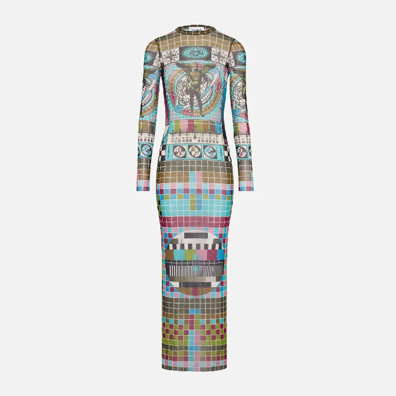 Jean Paul Gaultier Mesh Long Dress - Printed Mire Tunics Custom made
