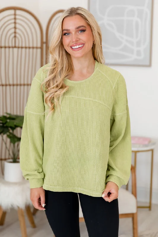 Let's Make Plans Avocado Oversized Ribbed Pullover FINAL SALE Alpaca Blend Soft
