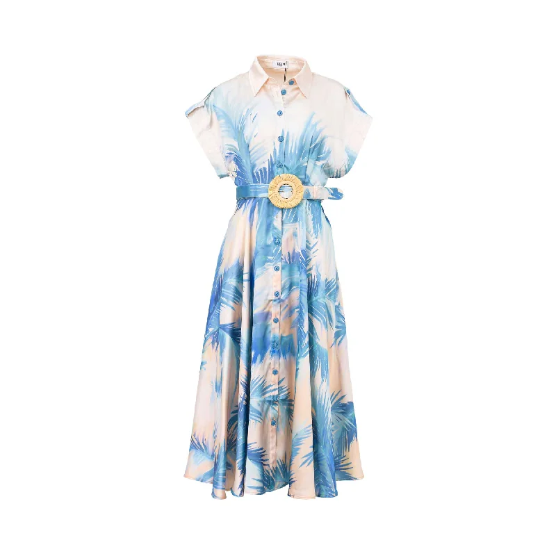 Leo Lin Women's Anita Pocket Shirt Midi Dress Dreamscape Print Tunics Winter warm