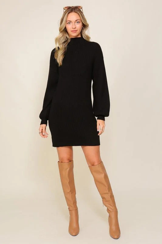 Black Sweater Dress Chenille Brocade Lace
