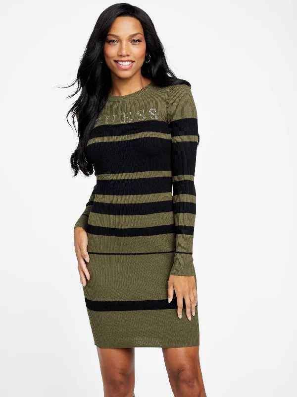 Luna Sweater Striped Dress Cotton Fabric Linen Fabric Terry Fabric