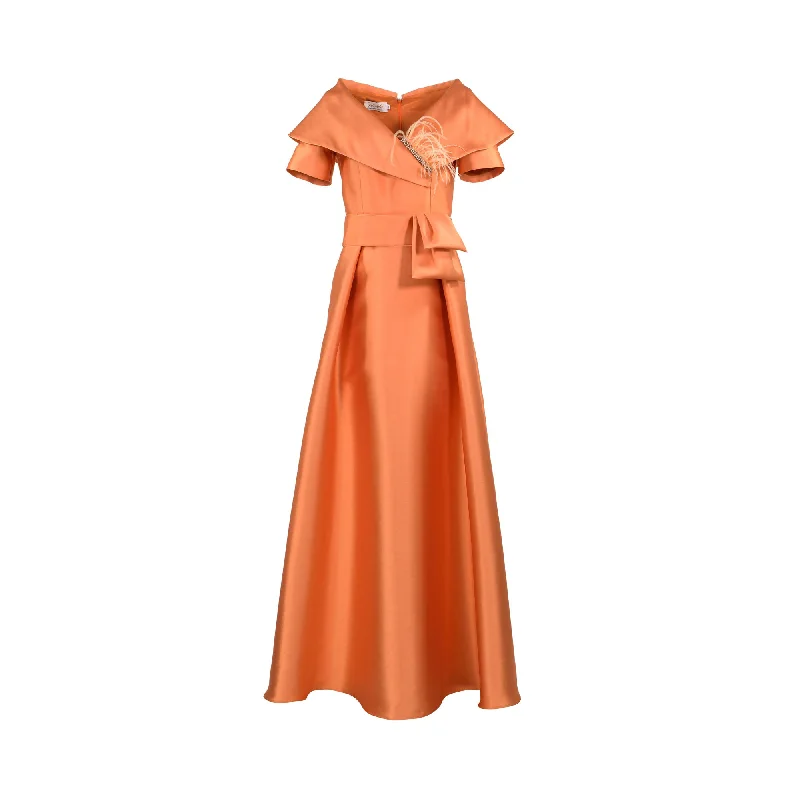 Mischalis Atelier Women's Rust Long Dress Tunics Solid Classic