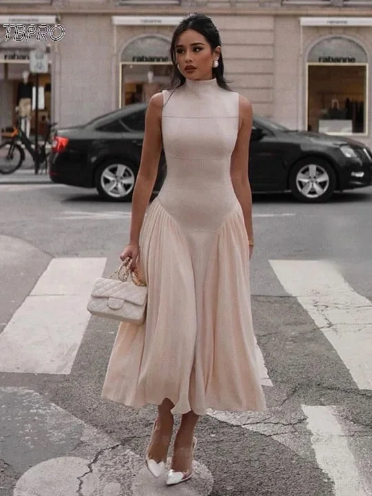 Marco Statement Dropwaist Dress Turtleneck Neckline Stylish