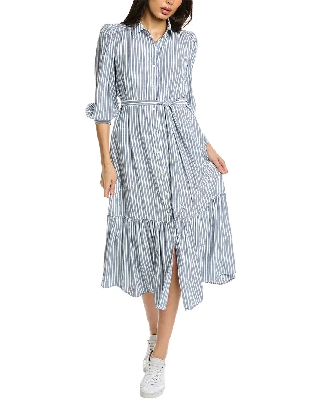 Max Studio Tie Waist Midi Shirtdress Tunics Trendy modern