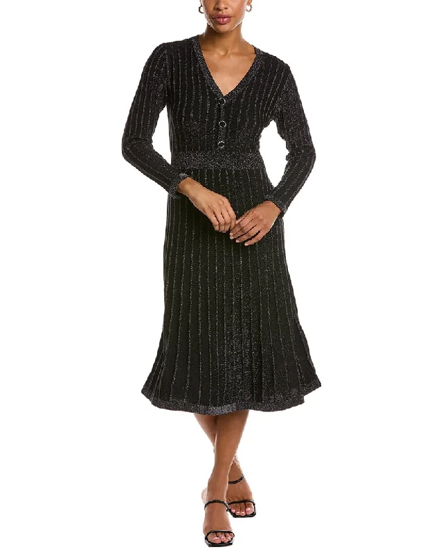 Nanette by Nanette Lepore Gabriella Sweaterdress Solid Color Striped Floral Print