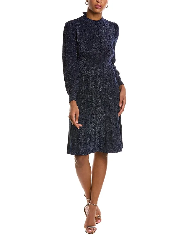 Nanette by Nanette Lepore Gabriella Sweaterdress Solid Print Embellished