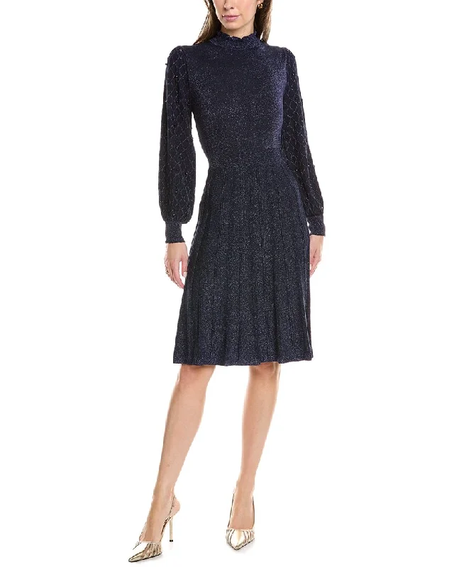 Nanette Nanette Lepore Mock Sweaterdress Glossy Satin Silk