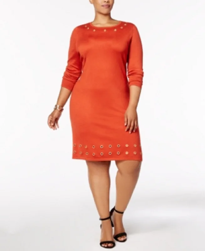 Ny Collection Women's Plus Size Grommet-Trim Sweater Dress, Dina, 2X Hooded Sweater Collared Sweater Shawl Collar Ny Collection Women's Plus Size Grommet-Trim Sweater Dress, Dina, 2X Hooded Sweater Collared Sweater Shawl Collar