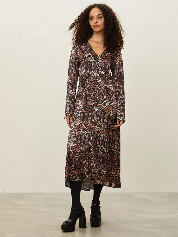 Odd Molly Susanna Long Dress Deep Asphalt Tunics Timeless classic