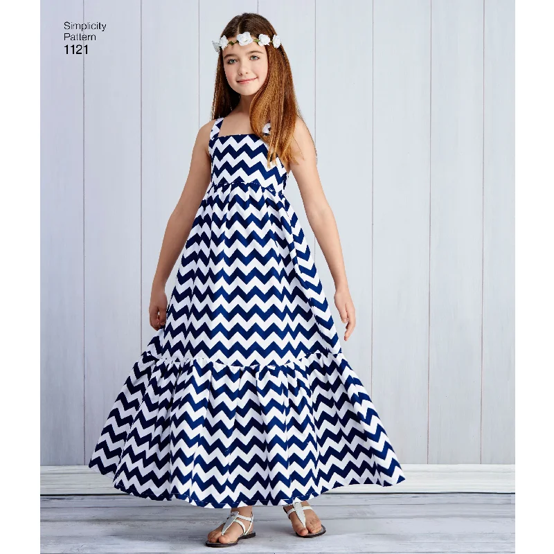 Simplicity Pattern 1121 Child's and Girls' Pullover Dresses Leg Sleeve Comfort