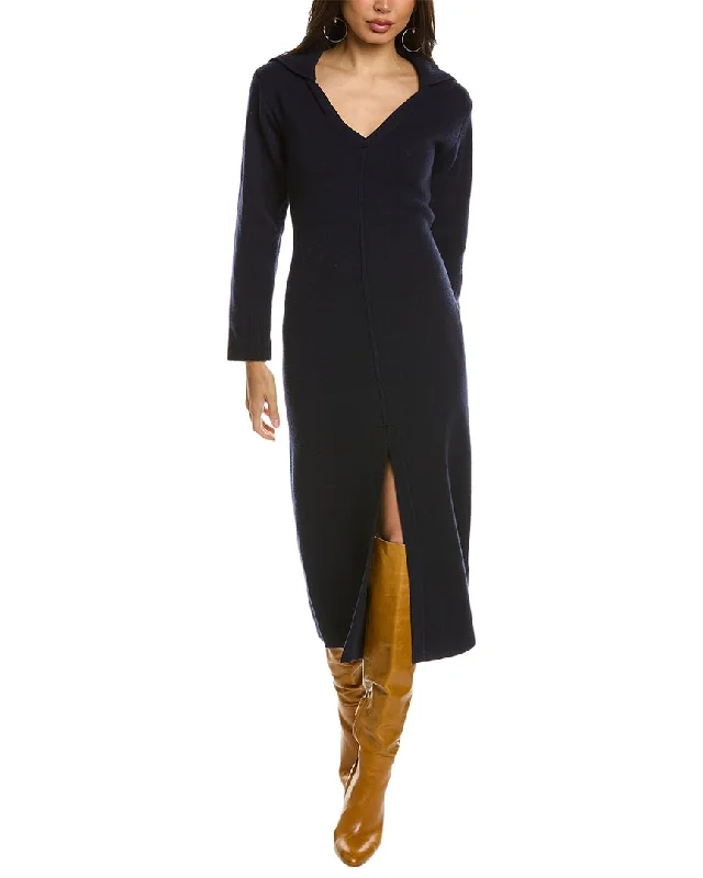 Sandro Wool-Blend Sweaterdress Solid Print Embellished