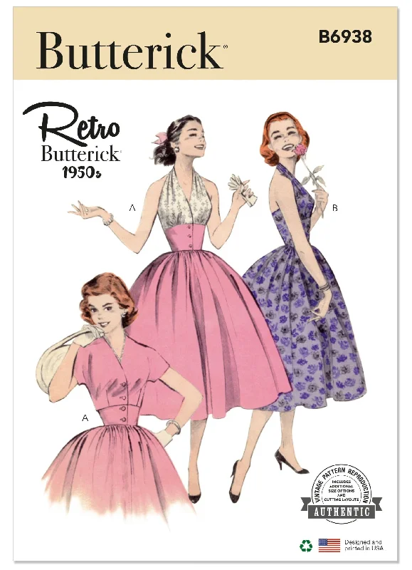 Butterick sewing pattern 6938 Halter Dress and Jacket Herringbone Jacket Checkered Jacket Solid Jacket Butterick sewing pattern 6938 Halter Dress and Jacket Herringbone Jacket Checkered Jacket Solid Jacket