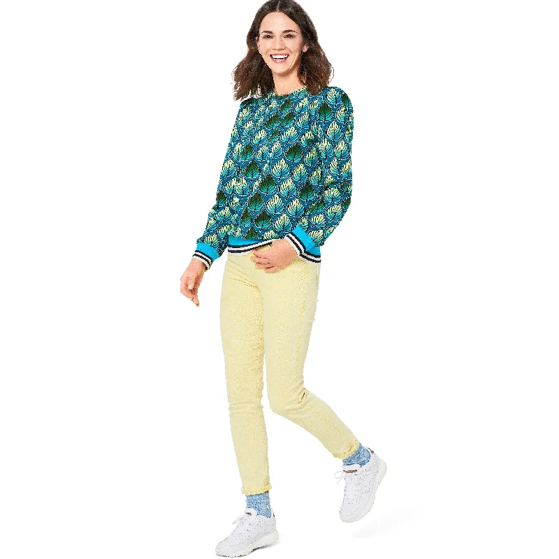 Burda Sewing Pattern 6109 Sweatshirt Hoodie with Ribbed Hem Stretchable Secure