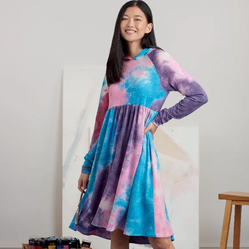 Simplicity Sewing Pattern 9380 Misses' Sweatshirt Dresses Hoodie with Lace Feminine Delicate