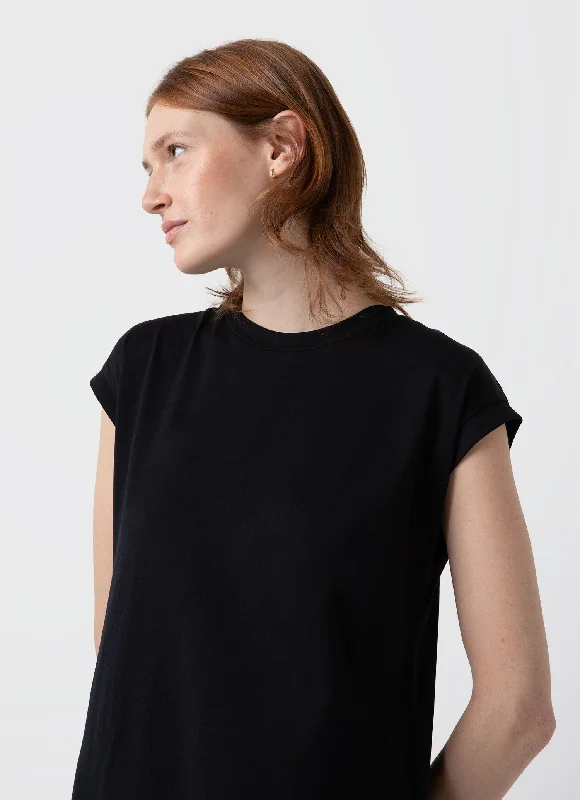 Women's T-shirt Dress in Black Casual Formal Business
