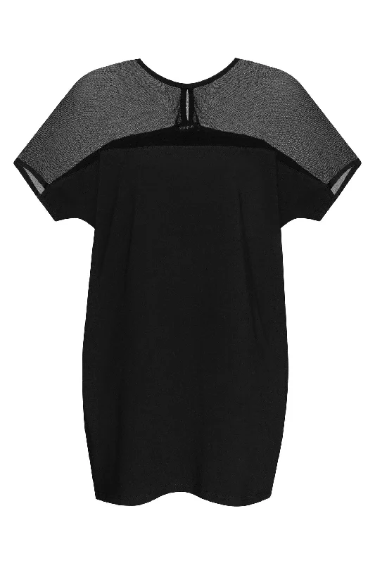 T-shirt mini dress Collared T-Shirt Boat Neck A-Line
