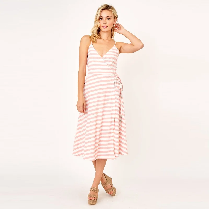 Tank Top Wrap Dress (Pink) off shoulder tank