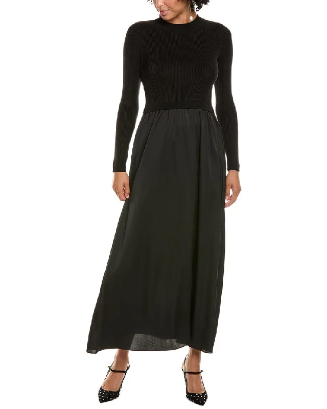 Taylor Satin Skirt Sweaterdress Print Jacquard Patchwork