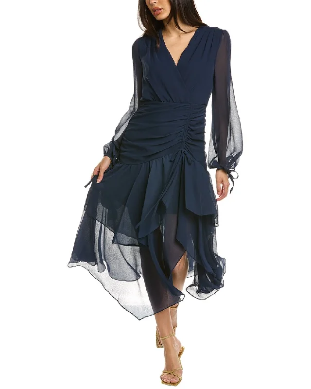 Ted Baker Essya Wool-Blend Midi Sweaterdress Herringbone Houndstooth Plaid