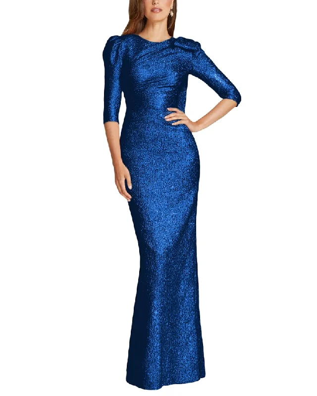 Teri Jon by Rickie Freeman Special Occasion Long Dress Cowl Neckline Elegant