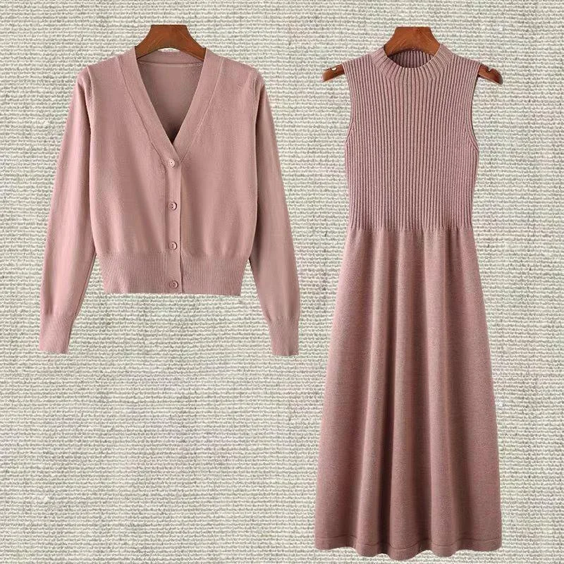 Vimith Set of Dress and Cape Tunic Top Casual