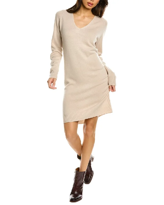 Vince V-Neck Wool & Cashmere-Blend Sweaterdress Machine Wash Dry Clean Hand Wash