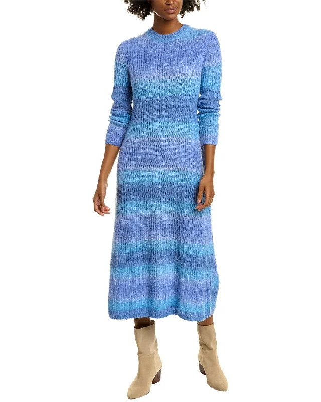 Vince Wool & Alpaca-Blend Sweaterdress Notch Collar Peter Pan Collar Cowl Neck
