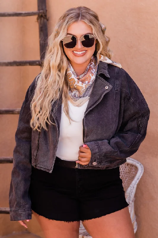 Walk The Walk Black Acid Wash Denim Jacket FINAL SALE Hoodie Zip-Up Jacket Button-Up Jacket Walk The Walk Black Acid Wash Denim Jacket FINAL SALE Hoodie Zip-Up Jacket Button-Up Jacket