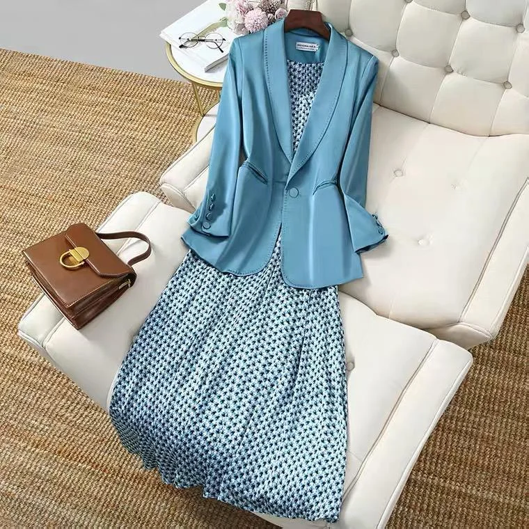 Willa A Line Dress with Blazer Women's Vintage Jacket