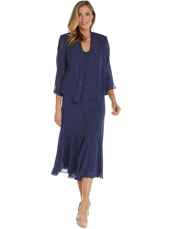 Womens Chiffon Sleeveless Dress With Jacket Tailored Jacket Straight Jacket A-Line Jacket Womens Chiffon Sleeveless Dress With Jacket Tailored Jacket Straight Jacket A-Line Jacket