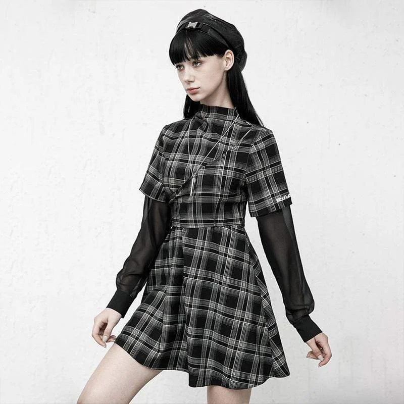 Women's Gothic Ripped Dresses Splicing Mesh T-shirts Nylon Fabric Polyester Fabric Spandex Fabric Women's Gothic Ripped Dresses Splicing Mesh T-shirts Nylon Fabric Polyester Fabric Spandex Fabric