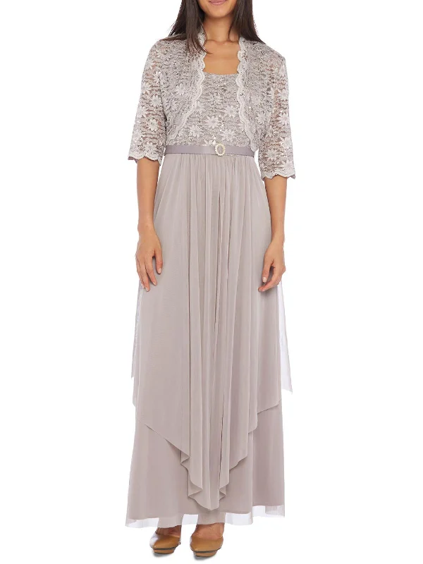 Womens Lace Sequined Dress With Cardigan Jersey Fabric Tulle Fabric Batik Fabric