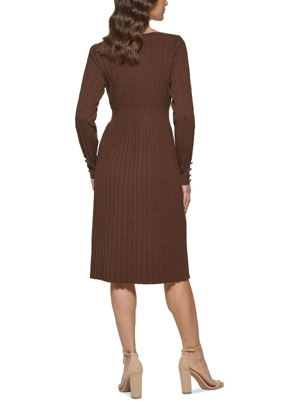 Womens Soft Pleated Sweaterdress Wool Sweater Cotton Sweater Cashmere Sweater