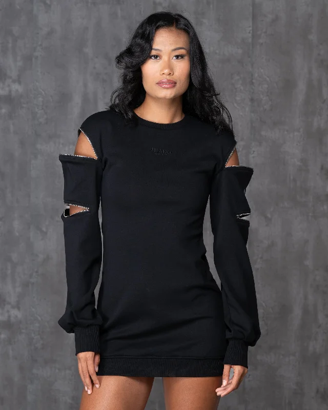 Zoe Sweatshirt Dress Hoodie with Drop Shoulder Relaxed Streetwear