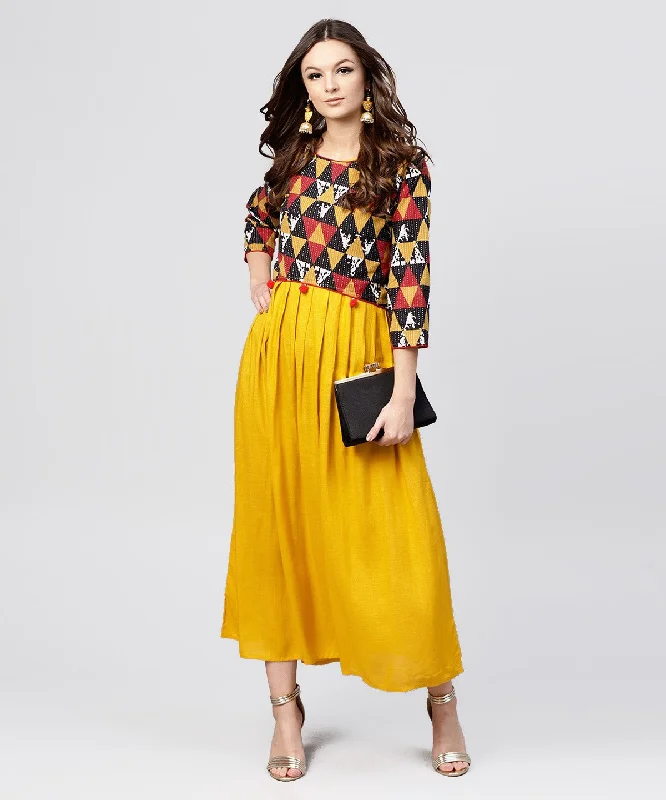 Women's Bright Yellow Rayon A-Line Box Pleated Maxi With Attached Jacket Till Yoke And Emblished With Tassels - Nayo Clothing Hoodie Zip-Up Jacket Button-Up Jacket Women's Bright Yellow Rayon A-Line Box Pleated Maxi With Attached Jacket Till Yoke And Emblished With Tassels - Nayo Clothing Hoodie Zip-Up Jacket Button-Up Jacket
