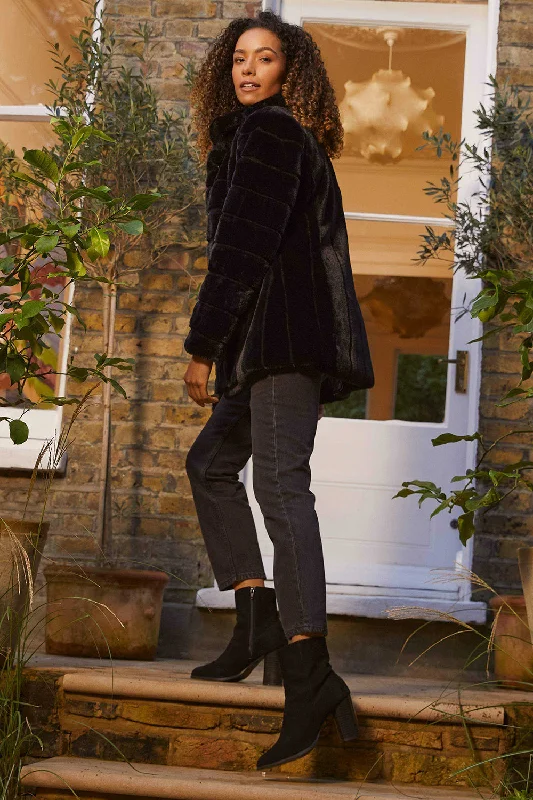 Faux Fur Long Sleeve Coat Chic Oversized Blazer