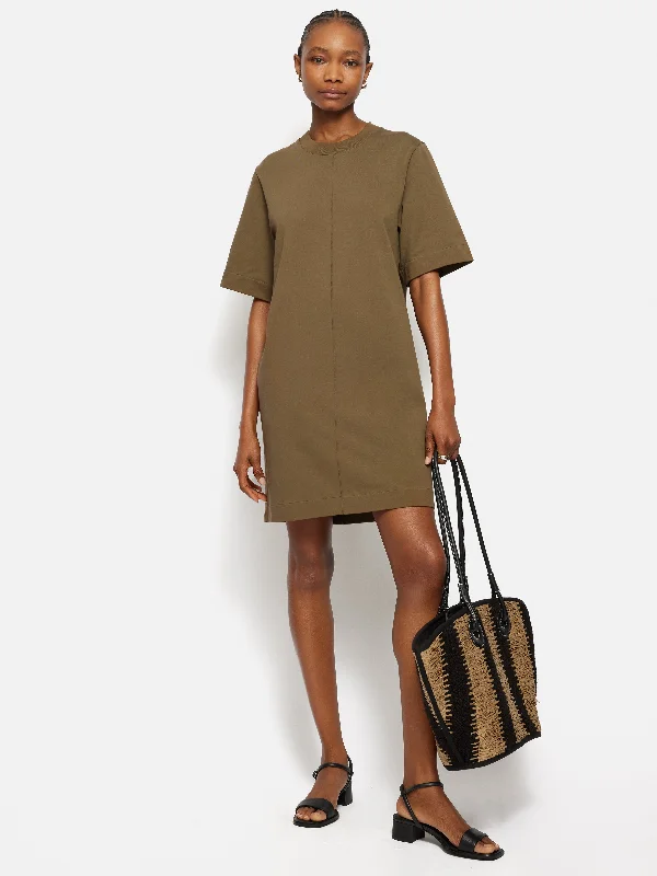 Cotton Riley T-Shirt Dress | Khaki Spandex Blend Rayon Blend Denim Blend