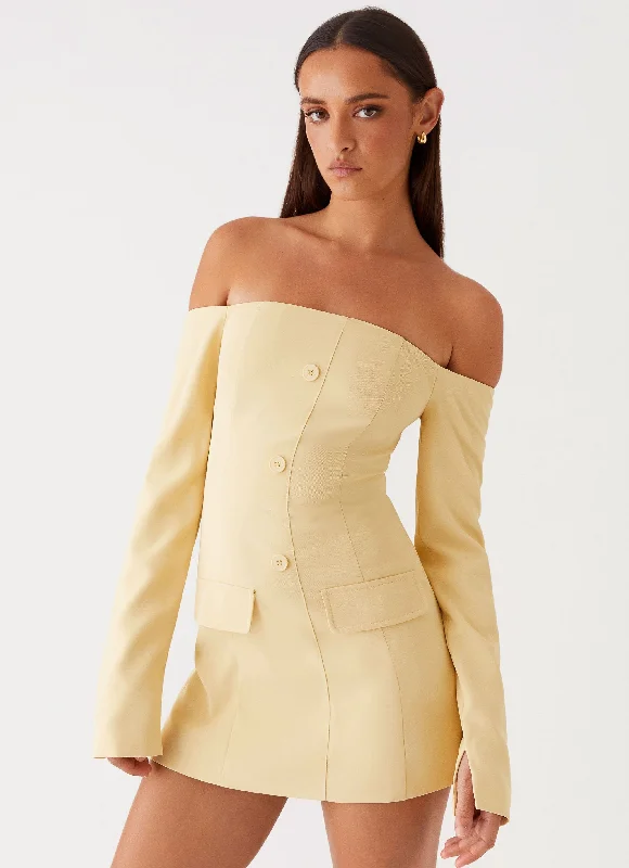Dominique Blazer Mini Dress - Yellow Women's Radiation Jacket
