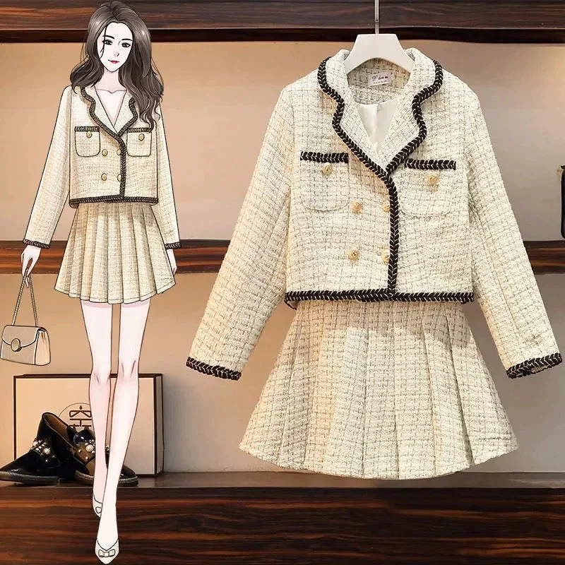 Dorotha Luxe Tweed 2 Pc Set - Set of Jacket and Skirt Fleece Fabric Down Fabric Feather Fabric Dorotha Luxe Tweed 2 Pc Set - Set of Jacket and Skirt Fleece Fabric Down Fabric Feather Fabric