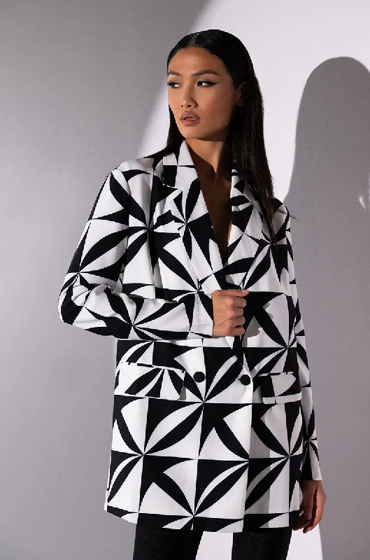 ESCAPE PRINTED BLAZER DRESS Women's Luxurious Jacket