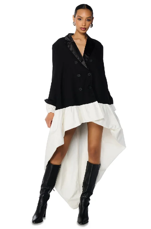 HERE FOR IT HIGH LOW OVERSIZED BLAZER DRESS Women's Warm Suit