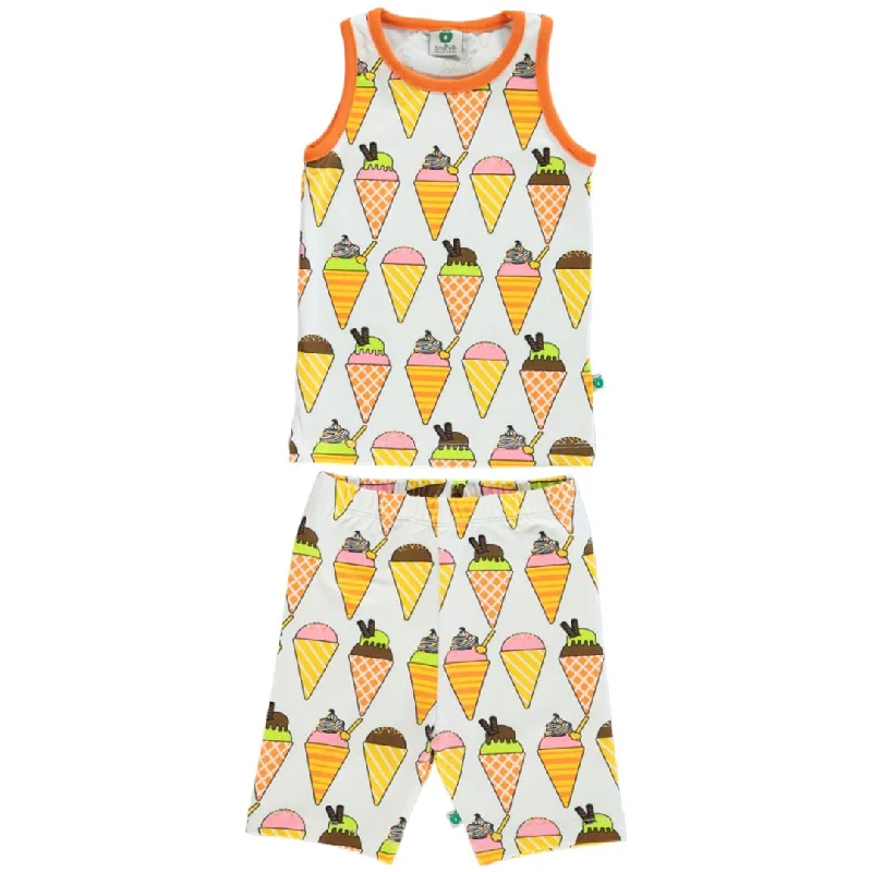 Ice Cream Tank Top and Bike Shorts Set striped tank top