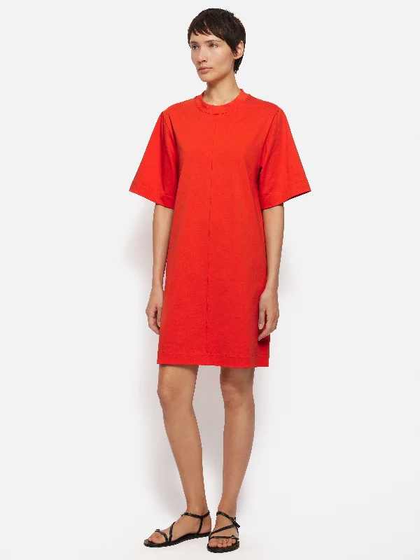 Cotton Riley T-Shirt Dress | Red Mesh Blend Leather Blend Suede Blend