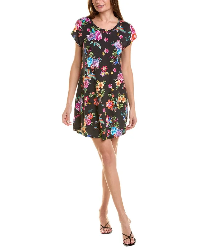 Johnny Was The Brigette T-Shirt Dress Nylon Fabric Polyester Fabric Spandex Fabric