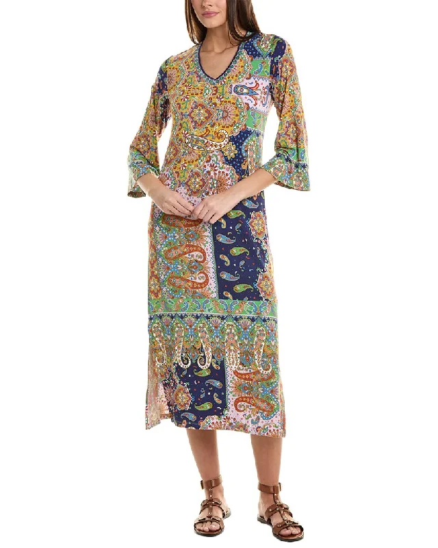 Johnny Was The Janie Favorite Kimono Sleeve T-Shirt Dress Faux Fur Fabric Real Fur Fabric Shearling Fabric