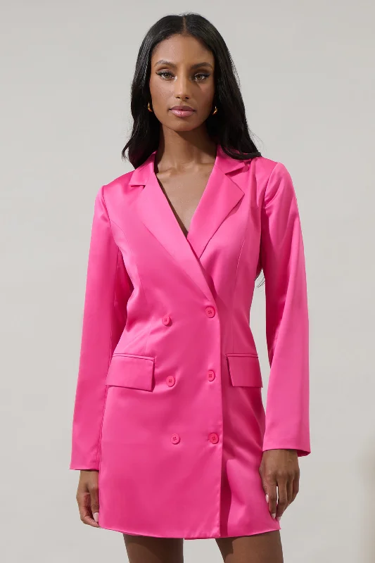 Leena Keep It Cool Oversized Blazer Dress Women's Leather Blazer