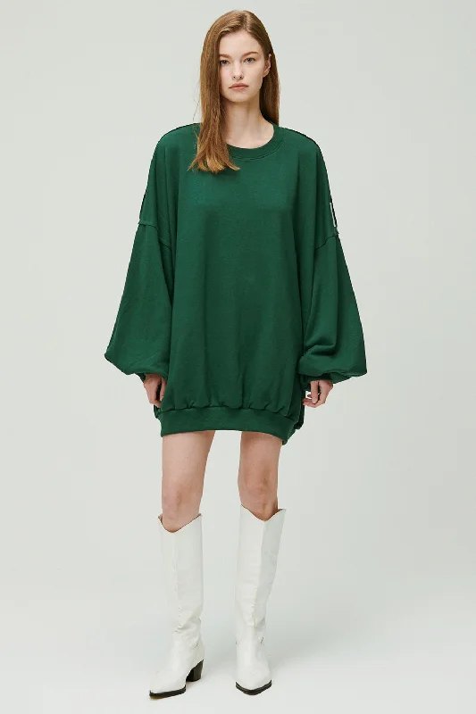 Lexi Oversized Sweatshirt/Dress Hoodie with Mock Neck Collared Structured